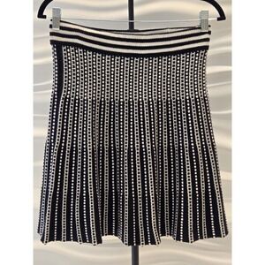 Knit Skirt Size S Women's Black White Catherine Malandrino Flare Knee Length